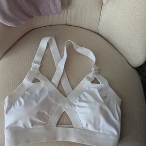 BuffBunny White Heartbreaker Sports Bra with Adjustable Straps